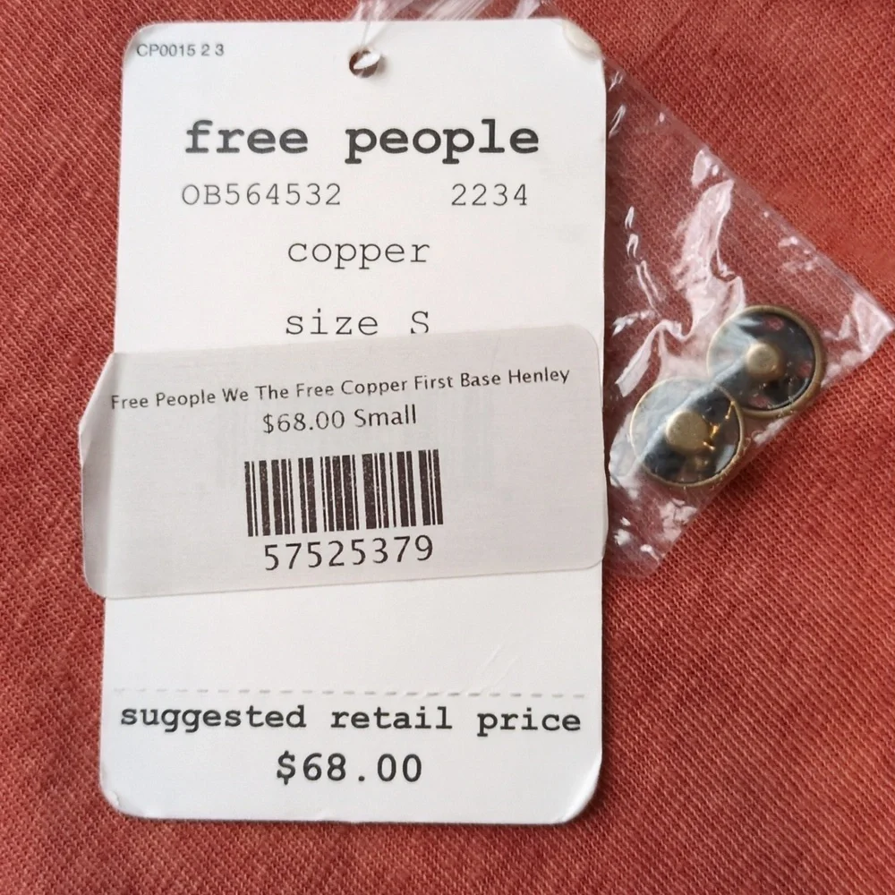 Free People First Base Henley In Copper Size S - Picture 7 of 10